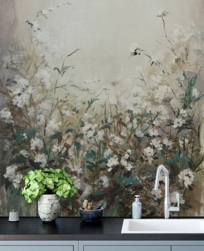 peinture murale abstraite de prairie d'automne