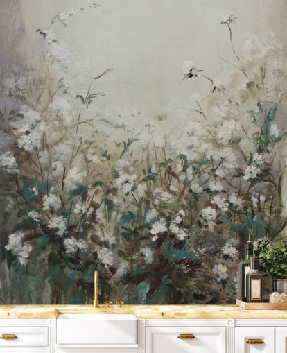 peinture murale abstraite de prairie d'automne