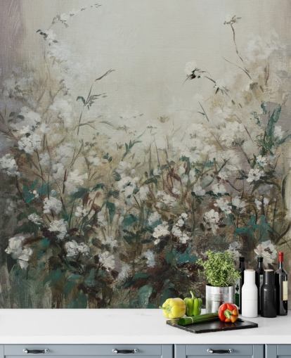 peinture murale abstraite de prairie d'automne