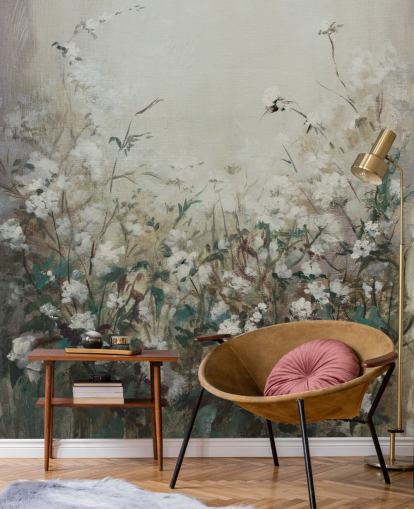 abstract autumn meadow mural