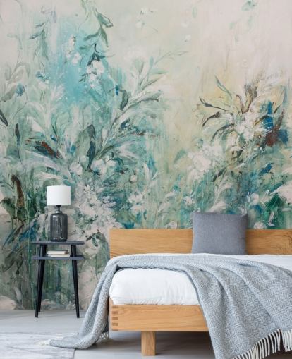 peinture murale abstraite de prairie bleue peinture murale abstraite de prairie bleue