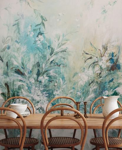 peinture murale abstraite de prairie bleue peinture murale abstraite de prairie bleue