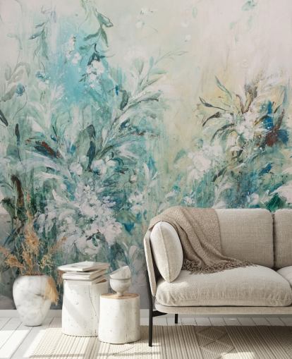 peinture murale abstraite de prairie bleue peinture murale abstraite de prairie bleue