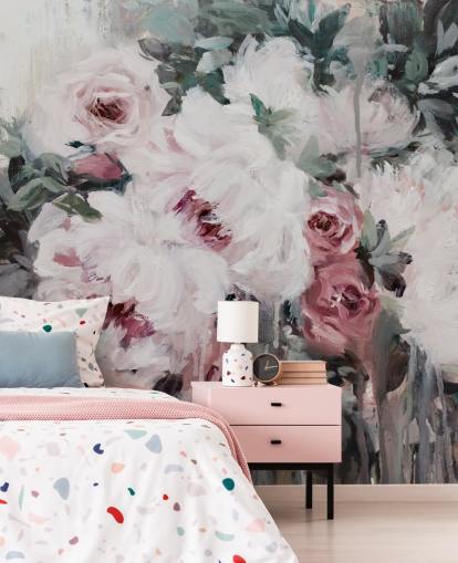 blush pink floral wallpaper