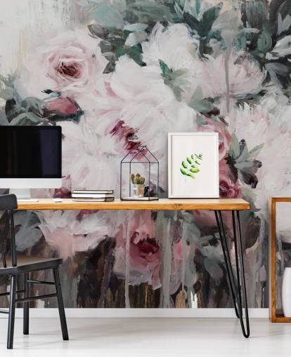 blush pink floral wallpaper