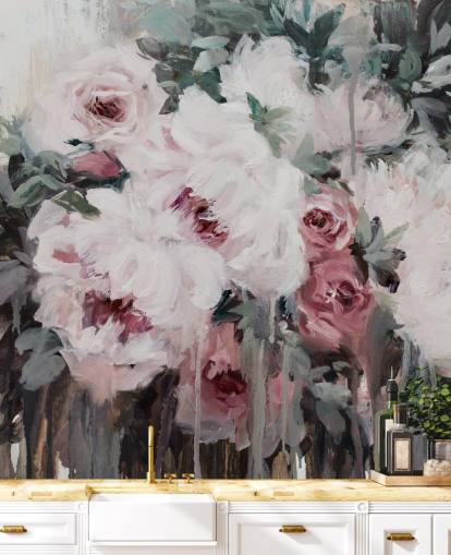 blush pink floral wallpaper