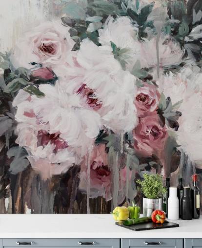 rosafarbene Blumentapete