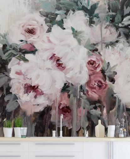 blush pink floral wallpaper