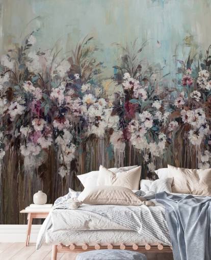 Dunkles abstraktes Blumenwandbild