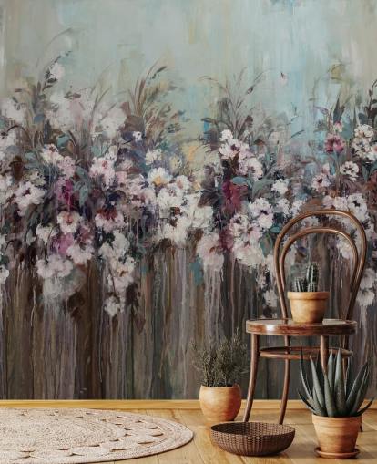 Mørk abstrakt blomstermaleri