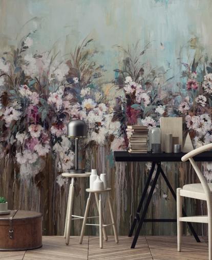 Mørk abstrakt blomstermaleri Mørk abstrakt blomstermaleri