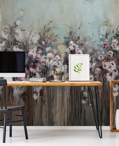 Mørk abstrakt blomstermaleri