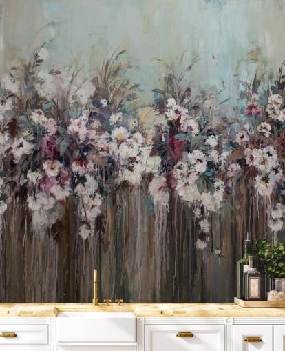 Dark abstract floral mural Dark abstract floral mural