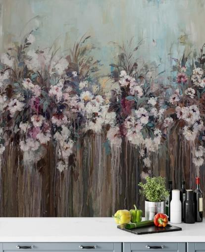 Dunkles abstraktes Blumenwandbild