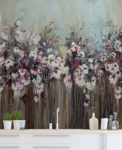 Mørk abstrakt blomstermaleri Mørk abstrakt blomstermaleri