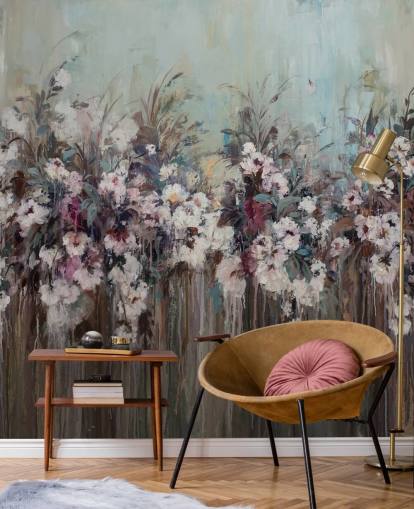 Dunkles abstraktes Blumenwandbild