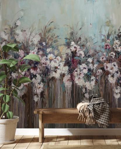 Dunkles abstraktes Blumenwandbild