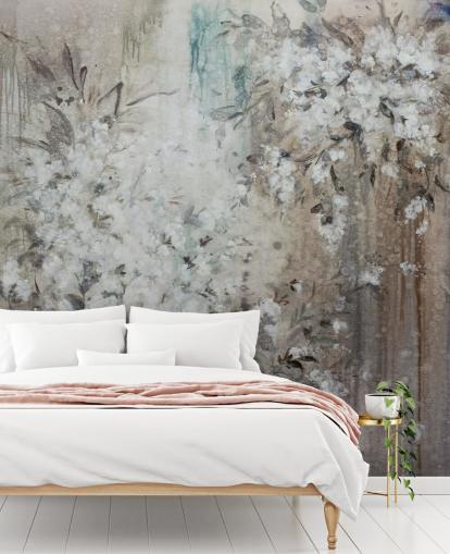 abstract floral mural