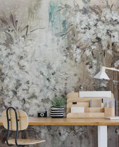 peinture murale florale abstraite