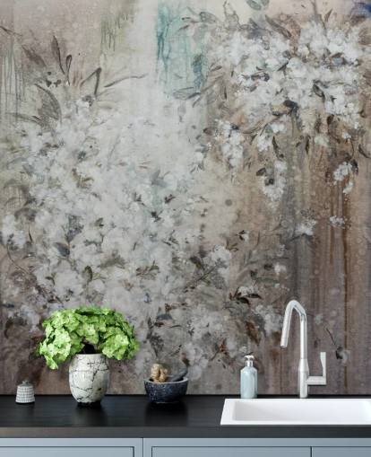 abstract floral mural