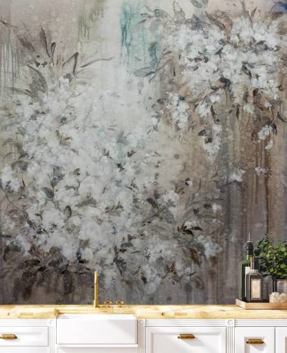 murale floreale astratto