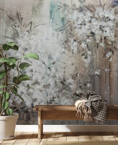 peinture murale florale abstraite