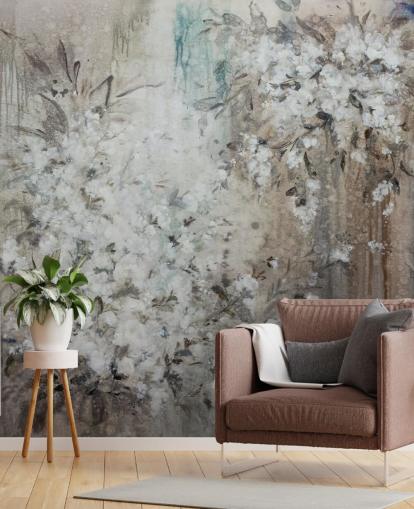 mural floral abstrato