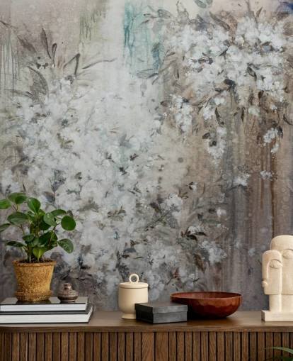 abstract floral mural