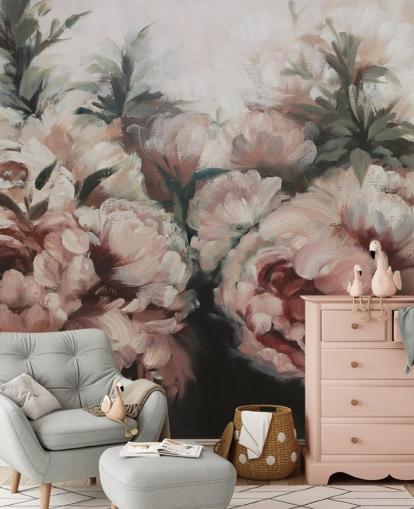 Fotobehang roze pioenrozen