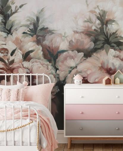 blush pink peonies wall mural