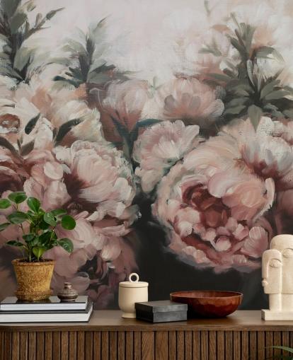 murale con peonie rosa cipria murale con peonie rosa cipria