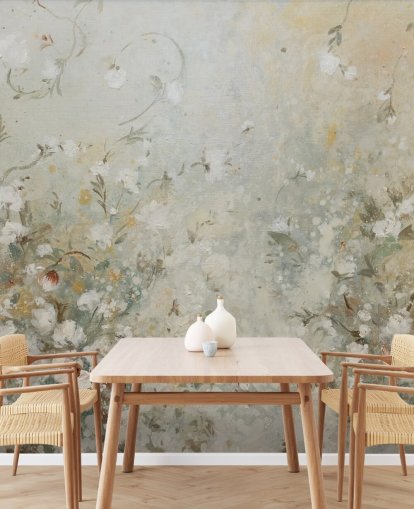 papier peint floral beige neutre