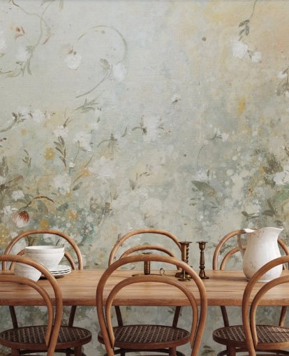 papier peint floral beige neutre