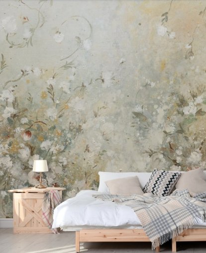 mural de papel pintado floral beige neutro mural de papel pintado floral beige neutro