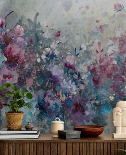 blue and purple floral wallpaper mural blue and purple floral wallpaper mural