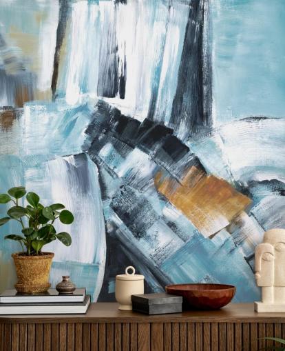 Abstract blue and yellow mural Abstract blue and yellow mural