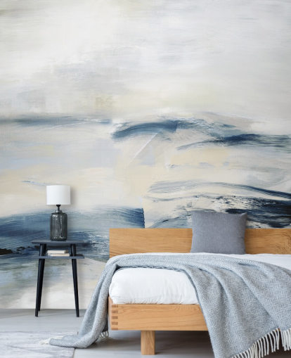 navy abstract wall mural