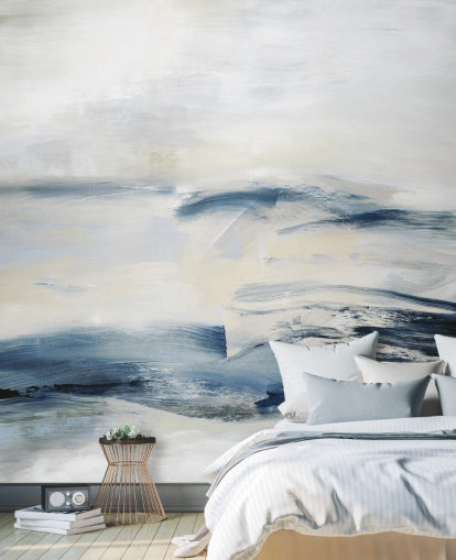 navy abstract wall mural