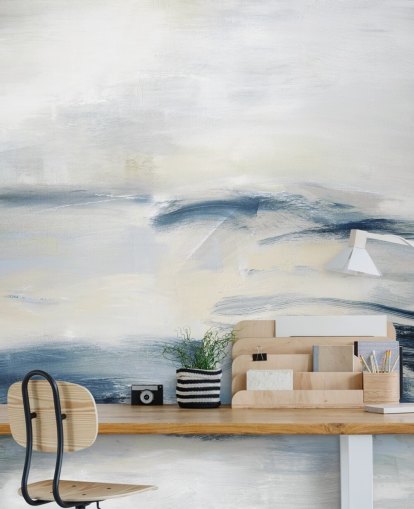 navy abstract wall mural