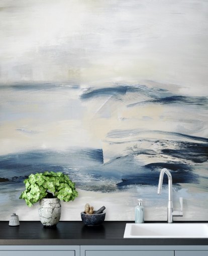 navy abstract wall mural