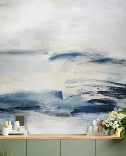 navy abstract wall mural