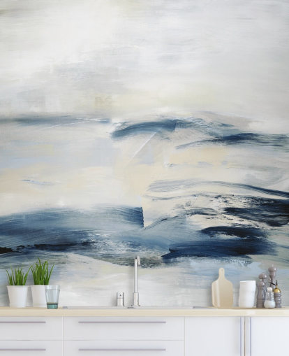 navy abstract wall mural