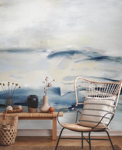 navy abstract wall mural