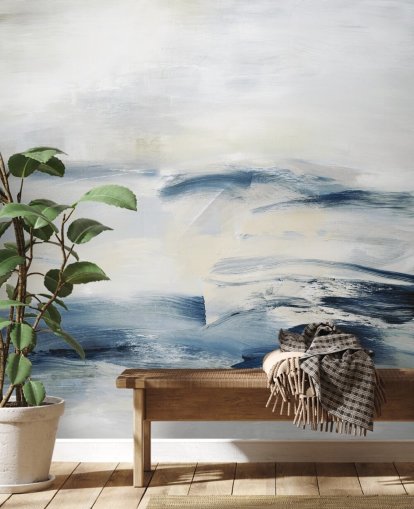 navy abstract wall mural