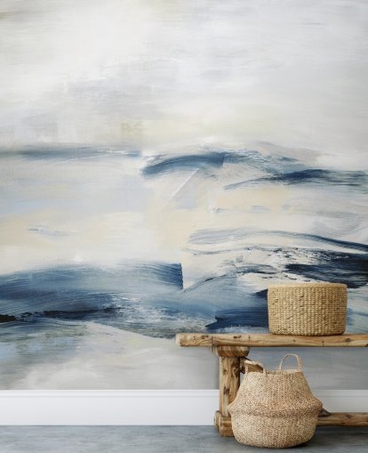 navy abstract wall mural