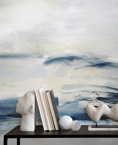 abstraktes marineblaues Wandbild