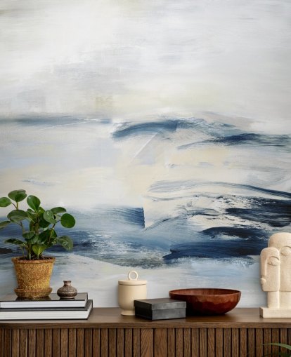 mural de pared abstracto azul marino