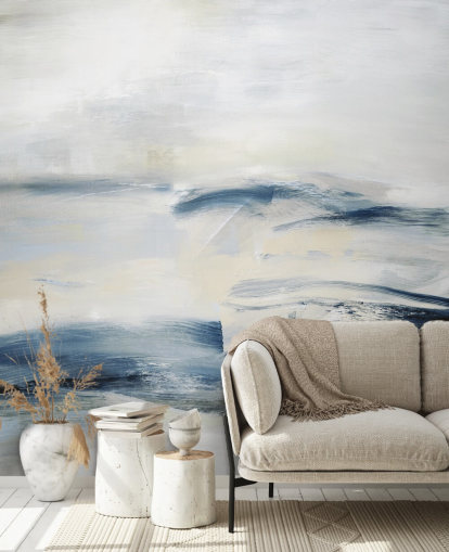 navy abstract wall mural