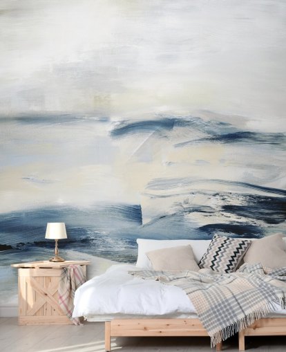 navy abstract wall mural