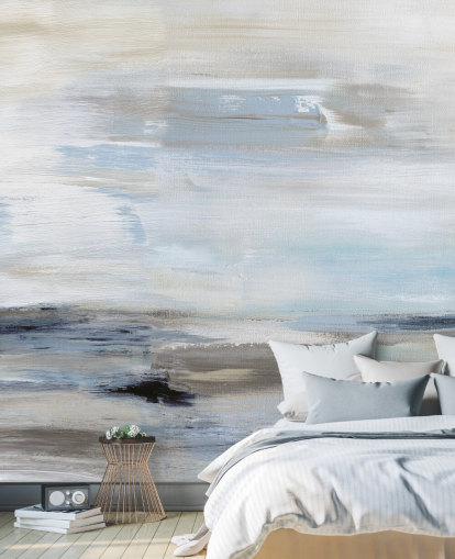 blå abstrakt tapet väggmålning